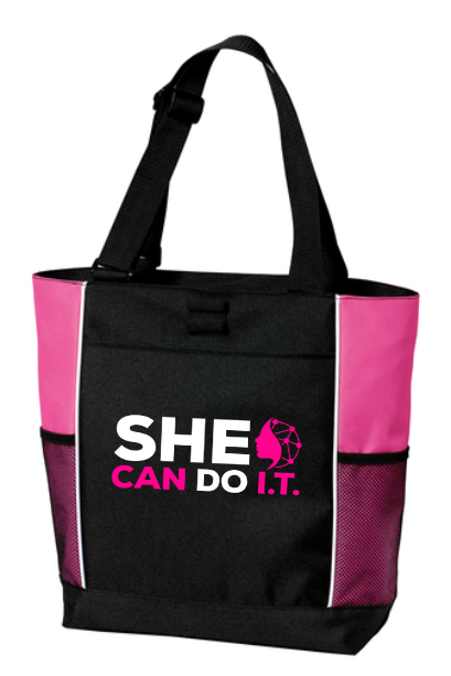 Panel Tote (Magenta/Black)